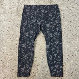 Pact Organic On The Go Leggings Gray Floral Women's